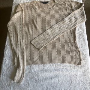 Beige Silk Knit Sweater